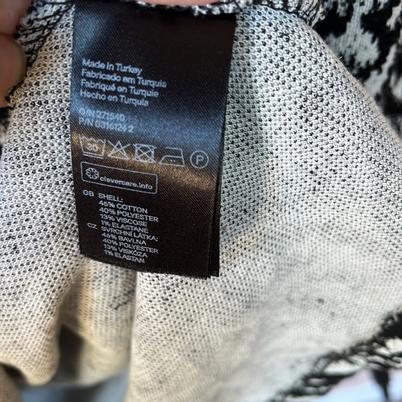 H&M Textured Cotton-blend Zip Mock Neck 3/4 Sleeve Skater Dress Size S - Picture 7 of 8